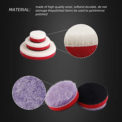 SPTA 29pcs Drill Buffing Pad Detail Polishing Pad Mix Size Kit with 5/8-11 Thread Backing pad & Adapters for Car Sanding, Polishing, Waxing (32Pcs Mini Detail Polishing Sets) - color: 32pcs
