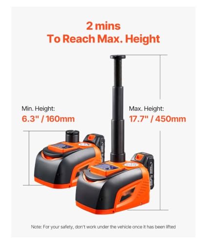 Electric Car Jack 5 Ton, Scissor Jack with LED Light, Portable Hydraulic Jack Kit for Sedan, Truck, SUV - Fast Lifting, Wireless Control