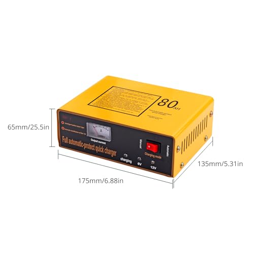 6V 5A and12V 8.5A Car Battery Charger,Smart Battery Trickle Charger Maintainer 4 Charging Mode for Automotive Motorcycle Truck Boat Toy Car Lawn Mower Lead Acid Batteries (Yellow) - color: YELLOW