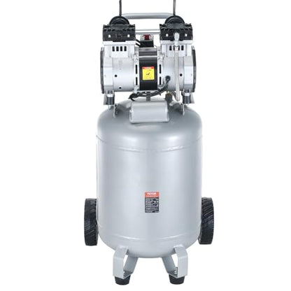 VEVOR 13-Gallon Air Compressor, 2HP, 4.6 SCFM@90PSI, Oil-Free Tank, 66dB Quiet Operation, Ideal for Tire Inflation, Woodworking, Auto Repairs, and Spray Painting (Maximum Pressure 125 PSI) - size: 17.5'' x 16.5'' x 33.3''