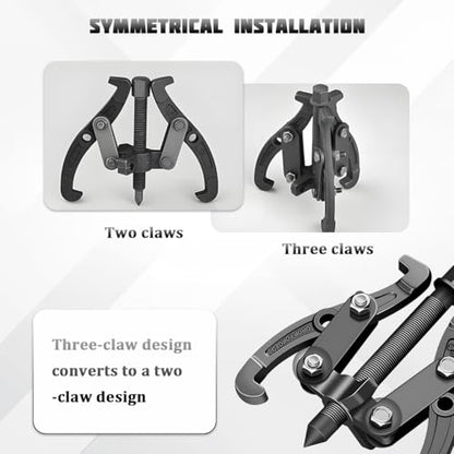 Car 3-Jaw Inner Gear Puller, 3" Heavy Duty Pilot Gear Flywheel Bearings Extractor Tool with Reversible Jaws, Automotive Bearing Pulley Removal Puller Tool, Universal for Vehicles - size: 3IN