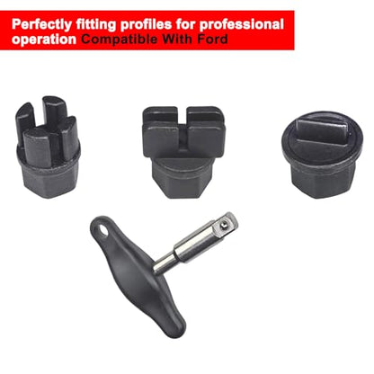 9PCS Oil Drain Plug Wrench Drain Plug Removal Kit Compatible with Audi VW Ford Mercedes BMW Chrysler Lincoln Volvo Mazda GM, Includes 3/8-inch Drive T-Handle and 8pcs Adapters