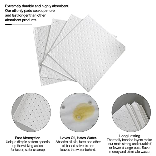 Oil Absorbing Pads White Absorbing Oil-Only Absorbent Mat Pad 15" x 20"Oil Mat 400 Pcs Oil Absorbent Pads for Absorbing Protecting Home Garage Basement
