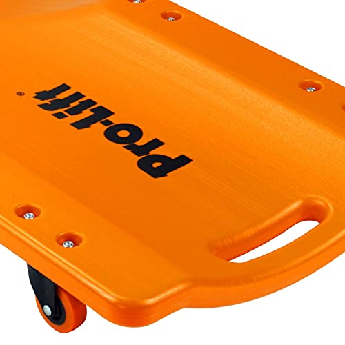 Pro-Lift Mechanic Plastic Creeper 36 Inch - Blow Molded Ergonomic HDPE Body with Padded Headrest - 300 Lbs Capacity Orange - color: Orange