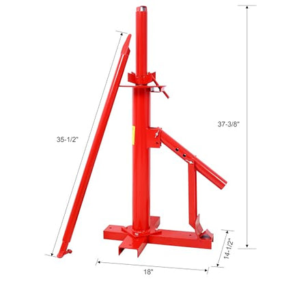 Portable Manual Tire Changer 8" to 16", Hand Bead Breaker Mounting Changing Tool for Car or Motorcycle, Home Garage Small Auto Shop, Red
