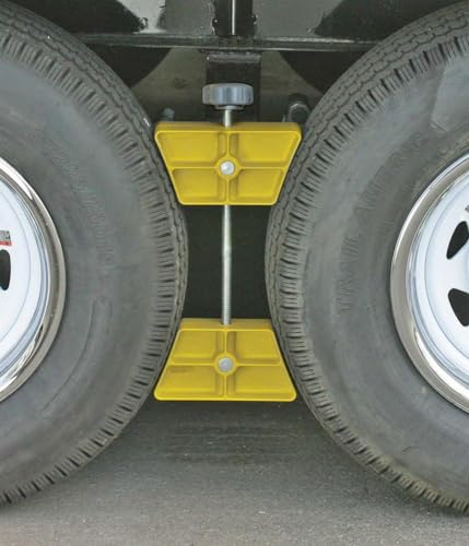 Camco Large RV Wheel Stop - Fits 26 to 30-inch Diameter Tires and Tire Spacing from 3 ½ to 5 ½-inches (44622)