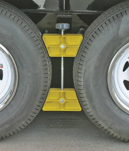 Camco Large RV Wheel Stop - Fits 26 to 30-inch Diameter Tires and Tire Spacing from 3 ½ to 5 ½-inches (44622)