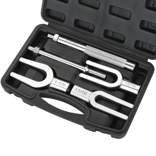 Ball Joint Separator Set 5PCS Pickle Fork Splitter Kit | Tie Rod Tool Set Ball Joint Tie Rod Pitman Arm Remover Separator Set for Cars and Light Trucks (Black) - color: Black