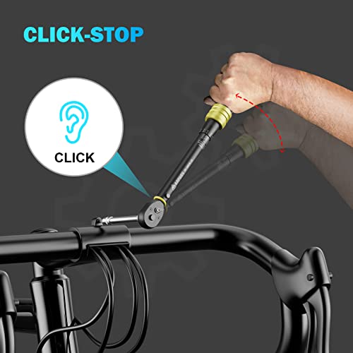 ANPUDS 1/4 Inch Click Torque Wrench, 20-240 in.lb/2.3-27.1 Nm, Lightweight | Inch Pound, Small Mini Bike Tool, ±3% Accuracy, 72-Tooth Dual Direction, Dual Range for Carbon Fiber Bicycle, MTB Maintenance - size: 20-240 in-lb / 2.3-27.1 Nm