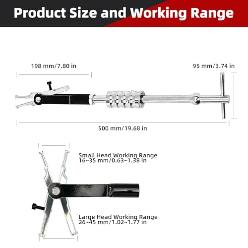 Double Headed Internal Bearing Puller, Expandable Collets 16-45mm | Slide Hammer Insert, Bearing Remover Extractor Tool, Heavy Duty, Automotive Repair Tool, For Professional and DIY Use