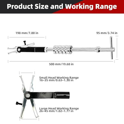 Double Headed Internal Bearing Puller, Expandable Collets 16-45mm | Slide Hammer Insert, Bearing Remover Extractor Tool, Heavy Duty, Automotive Repair Tool, For Professional and DIY Use