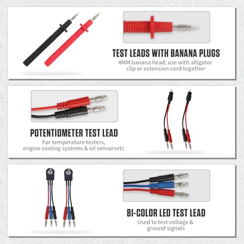 BELEY 104PCS Automotive Test Lead Kit Electrical Breakout Multimeter Test Leads Kit with Multimeter Leads, Alligator Clips, Pin Probes, Banana Plugs