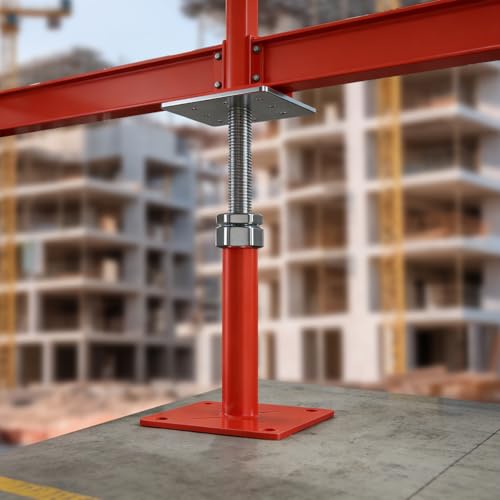 4PCS House Floor Jacks for Leveling & Lifting, 5" - 8" Height Adjust Range, Adjustable Crawl Space Jacks, Telescoping Screw Jacks for Temporary Support - 11000 lbs Max Load Capacity, Red - size: 5-8in Red