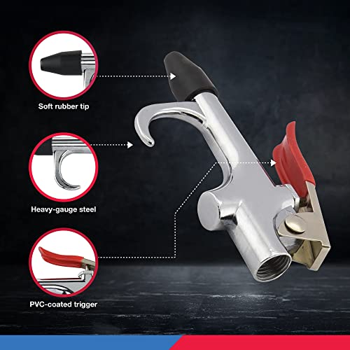 Neiko 31112 Air Blow Gun Nozzle Set, Air Compressor' Air Gun W/ 5 Interchangeable Nozzles, Air-Compressor Accessories Tools Air Gun, Air Blower Gun - style: Air Blow Gun with 5 Nozzles