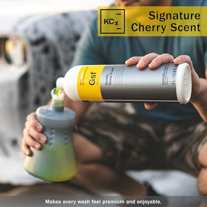 KOCHCHEMIE Gentle Snow Foam - pH Neutral Pre-Cleaning; Works With Foam Cannons & Sprayers; Manual Washing; Safe on Wax & Sealed Surfaces; Cherry Fragrance (5 Liters) - size: 169 Fl Oz (Pack of 1)