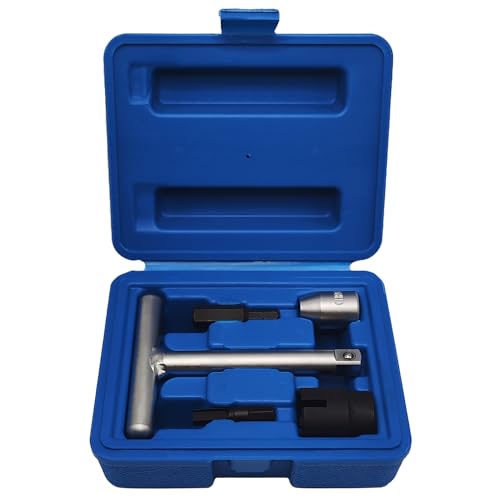 5Pcs 1/4" & 3/8" Oil Service Set for Plastic Oil Drain Screws Disassembly kit, T-handle Oil Drain Screws Removal Tool Kit, Oil Drain Screws Remover