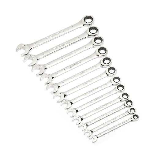 GEARWRENCH Open End Ratcheting Metric Wrench Set 12 Pc., 12 Point - 85597 - style: 12-piece kit