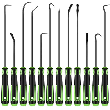 12 Pcs Pick Set Mechanic, Pick Tool Set Car Auto Oil Seal/O-Ring Seal Gasket Pick, Precision Hooks Puller Remover for Removal Remover Tools, Car Repair, Mechanical and DIY Use