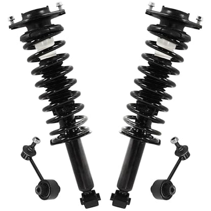 Detroit Axle - Rear 4pc Struts Sway Bars for 2009-2013 Subaru Forester, Struts & Coil Spring Sway Bar End Links 2010 2011 2012 Replacement Suspension Kit Quick Install Ready Struts Shocks Assembly - size: 4QS50126/ sway kit