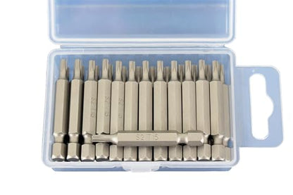 TEMO 25 pc T15 Torx Star Head Screwdriver Bit Set, S2 Steel 6 Point T-15 2 Inch Screwdriver Insert Bits - size: T15 2"L