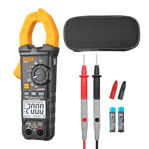 Digital Clamp Meter Multimeter 2000 Counts Voltage Tester with Auto-Range, AC/DC Voltage, AC Current, Resistance, Continuity Diode, Live Wire Test, NCV, True RMS clamp Meter AC Current Meter LD201+ - style: LD201+ 2000 Counts AC Current