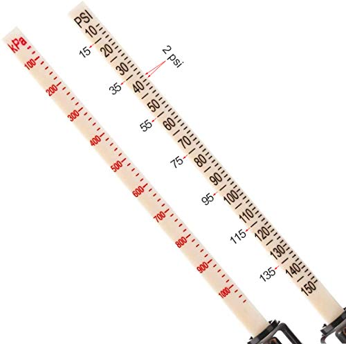 CZC AUTO Tire Pressure Gauge, Straight-on Foot Dual Head Chucks Auto Service Gage, Heavy Duty Air Gauge 10-150PSI 100-1000KPa for Car Truck RV Van (1 Pack, Silver)