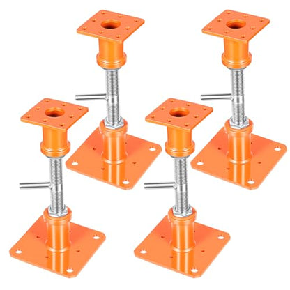 4PCS House Jacks for Leveling Crawlspace 5''-8''Adjustable Floor Support | for Stabilizing Stairs, Decks, Crawlspaces, Uneven Floors,10000 lbs Load Capacity Orange - size: 5''-8''