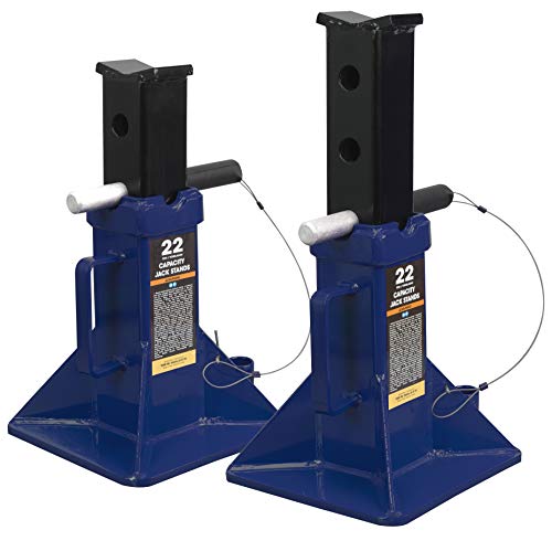 TCE 22 Ton (44,000 lb) Capacity Heavy Duty Steel Jack Stands, 2 Pack, T70072 , Blue - style: Normal