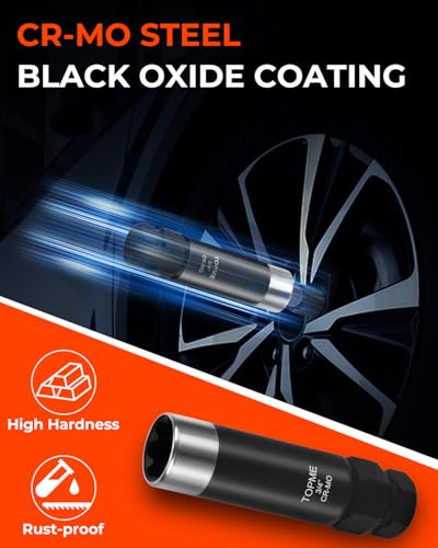 3 Piece 7 Point Spline Lug Nut Socket | 5/8",11/16",3/4" for M14x1.5,M14x1.75,M14x2 lug nuts,for Easy Removal of Lug Nuts on Aftermarket Wheels