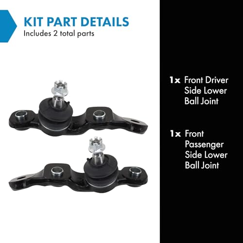 TRQ Front Lower Driver and Passenger Side Ball Joint Set Compatible with 2001-2003 Lexus LS430 - style: PSA42218