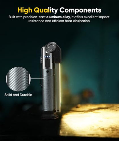 HOTLIGH Magnetic Work Light, 1200LM Rechargeable Work Light with Hook, 3 Mode & Hands-Free Mechanic Light, Magnetic Flashlight for Car Repairing/Emergency/Outdoor Work