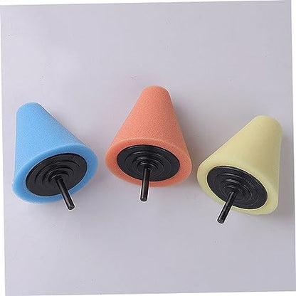 SHERCHPRY 3pcs Cone Shaped Car Wheel Hub Cleaning Pad Sponge Car Wash Tool for Automotive Polishing and Buffing Pad