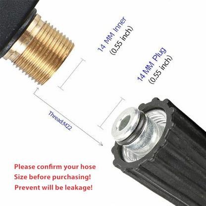 Sooprinse Short Pressure Washer Gun With Foam Cannon, High Pressure Snow Foam Lance, 1/4 Inch Quick Connector, Power Washer Blaster, Car Wash Mitt, 3000 PSI, 1 Liter - color: Black