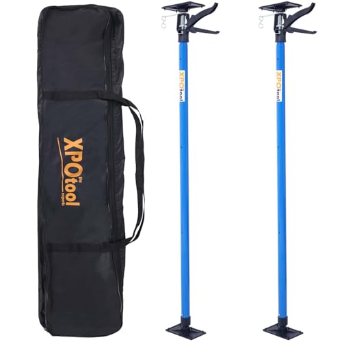 2 Pack Adjustable Support Pole, Steel Telescopic Adjustable 3rd Hand Support System, Extends 45 to 114 Inch, Supports up to 154 lbs for Jacks, Cargo Bars, Drywalls (Blue, 45"-114" 2PC) - color: Blue, size: 45"-114" 2PC