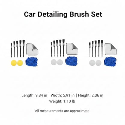 Car Detailing Brush Set, PP Plastic Cleaning Tools for Interior Vents, Dashboard, Wheels, and Exterior Crevices - size: 9.84 x 5.91 x 2.36 in