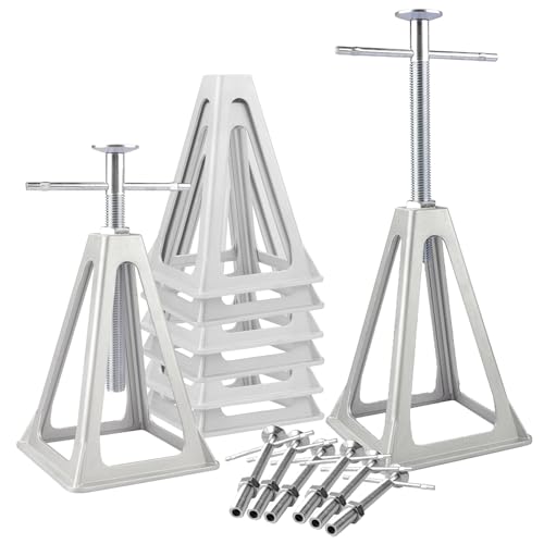 RVGUARD RV Stack Jacks 8 Pack, Aluminum Stabilizer Jacks for RV Trailer Camper, Single Support Up to 6000 Lbs, Adjustable from 11" to 17" - size: 8 Packs