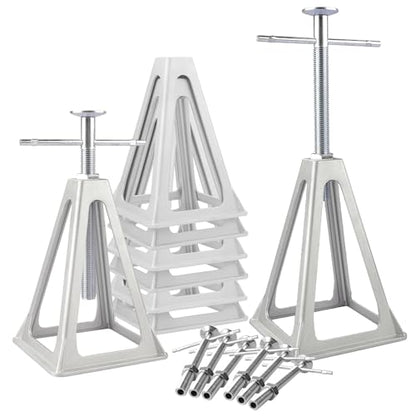 RVGUARD RV Stack Jacks 8 Pack, Aluminum Stabilizer Jacks for RV Trailer Camper, Single Support Up to 6000 Lbs, Adjustable from 11" to 17" - size: 8 Packs