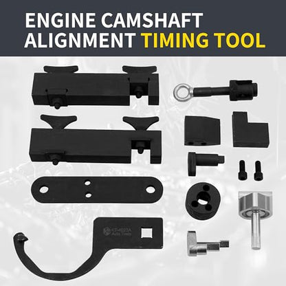 Kuntech Engine Camshaft Alignment Timing Tool Kit Compatible with Land Rover 3.0L 5.0L Engine, Compatible with Discovery 3 or 4 3.0T, 12 PCS Camshaft Locking Tools with Fuel Pump and Injector Tool