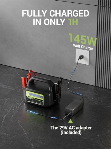 YESPER 12V/24V Car Jump Starter, 6000A Peak 5.1 lbs Portable Jump Starter Battery Pack Quick Charge with AC Adapter 36400mAh Battery Booster Pack (Up to All Gas/Diesel Engine) Jumper Box