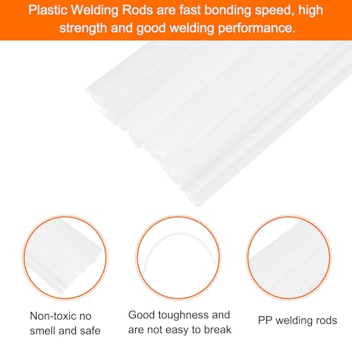 MECCANIXITY 30pcs 8 Inch Plastic Welding Rods PP Welding Strips Welder Rods for Car Bumper, Kayak Repair, Plastic Welder, White - color: White, size: 8 Inch