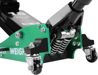 1.5 Ton Low Profile Floor Jack, Heavy Duty Steel Racing Floor Jack with Dual Pistons Quick Lift Pump, Lifting Range 3.3"-14.1", Hydraulic Professional Car Jacks 1.5 Ton/3000 LBS Capacity Green - color: Green - 1.5 Ton(Dual Pump), Lift 3.3"-14.1"