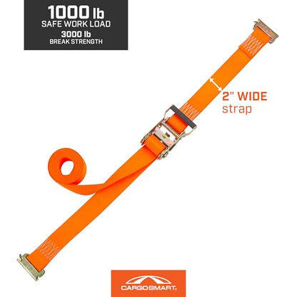 CargoSmart Ratchet Straps - 2-Pack, 2in. x 16ft. for E-Track and X-Track, 3,000-Lb. Capacity - style: 2"x16" 3000 lb