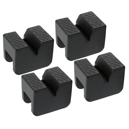 Jack Stand Pads, Universal Rubber Jack Pad Adapter, Universal Rubber Slotted Frame Rail Pinch welds Protector for Jack Stand Accessories（Black 4 Pack ） - color: Black 4
