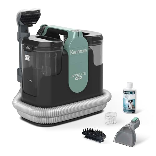 Kenmore SpotLite Go Pet Portable Carpet & Upholstery Cleaner Machine | 16KPa Suction with 2-in-1 Tough Stain Tool, Lightweight Spot Stain Remover for Couch, Car Detailing, Rugs & Stairs - color: Mint