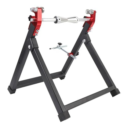 Pomya Wheel Balancer Stand, Portable Foldable Adjustable Rim Truing and Tire Balancing Tool with Center Alignment Cones, for Sport Bike and Dirt Bike Wheels
