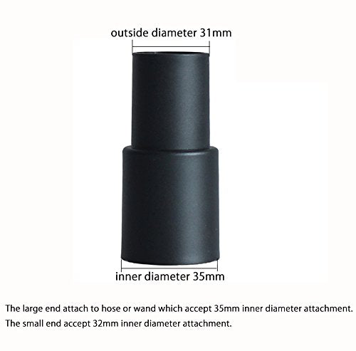 Flexible Soft Vacuum Accessories and Attachments Dusting Brush 35mm-32mm Adapter Perfect for Cleaning Furniture & Ceiling Vacuum Cleaner Attachments for 1-1/4'' or 1-3/8'' Standard Hose - size: 35-32mm Adapter & Soft Dusting Brush