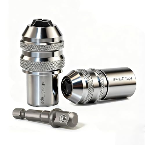 2-Pack Ratcheting Tap Socket Set - 3/8" Drive Adjustable Jaws for Tight Spaces, Chrome-Molybdenum Steel Tap Wrench Compatible with #6-1/2" Taps, Reamers & Screw Extractors