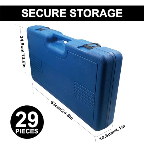 MacWork 29 Pieces 3/4" Drive Impact Socket Set, Standard, SAE 3/4" to 2-1/2", CR-V Alloy Steel, 6-Point Hex Radius Corner Design