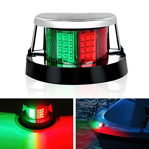 Nilight Marine Boat Navigation Light 24LED Red Green LED Port Starboard Signals Bow Lights 12V Waterproof for Skeeter Yacht Pontoon Speedboat Sailboats Fishing Boats - color: 24LED Navigation Light-1Pc