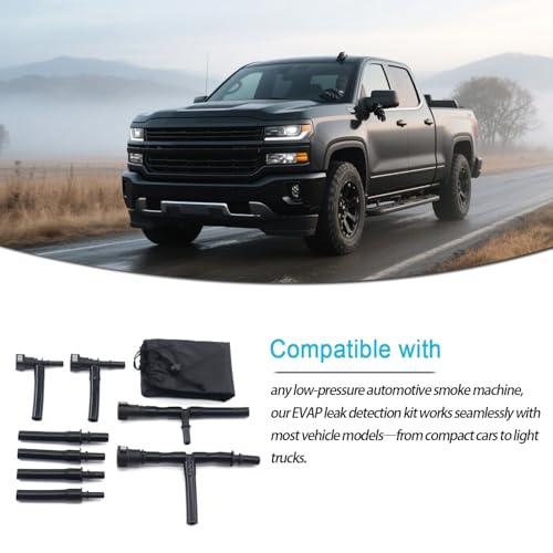 96-0190 Universal EVAP System Leak Detection Kit Compatible with Low Pressure Automotive Smoke Machine, Universal Vehicle Fuel System Diagnostic Tester Tool